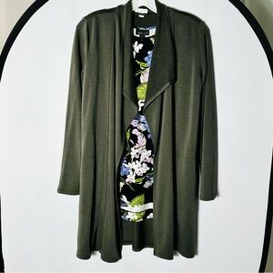 J Jill long olive green sweater-Size XS.